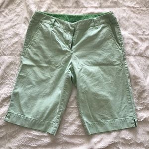 Light green and white striped Chino shorts